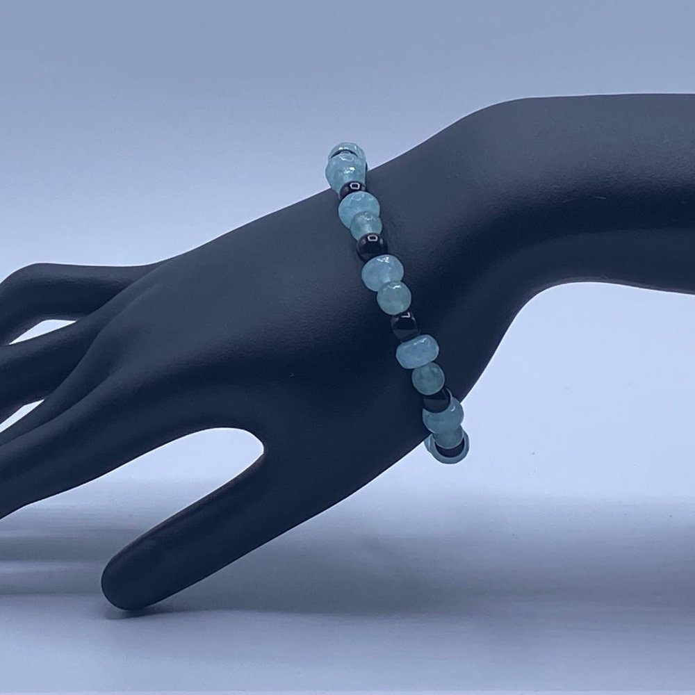 Simulated amazonite Bracelet 6X8mm 7" long